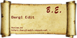 Bergl Edit névjegykártya